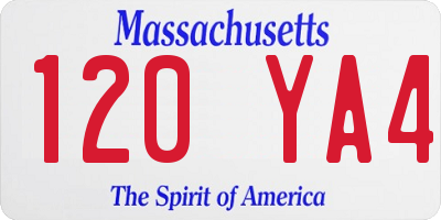 MA license plate 120YA4