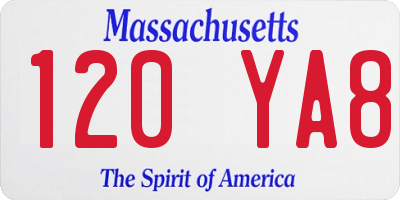 MA license plate 120YA8