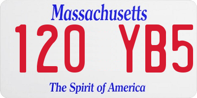 MA license plate 120YB5