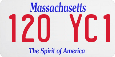 MA license plate 120YC1