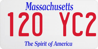 MA license plate 120YC2