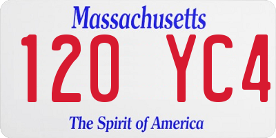 MA license plate 120YC4