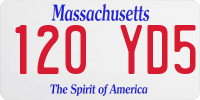 MA license plate 120YD5