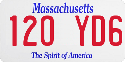 MA license plate 120YD6