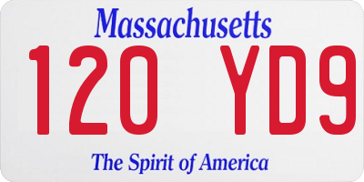 MA license plate 120YD9