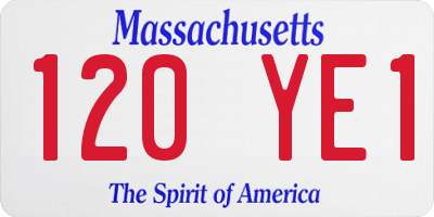 MA license plate 120YE1