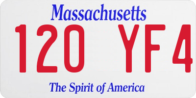 MA license plate 120YF4