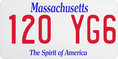 MA license plate 120YG6