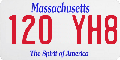 MA license plate 120YH8