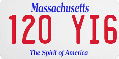 MA license plate 120YI6