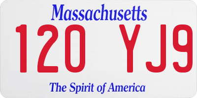 MA license plate 120YJ9