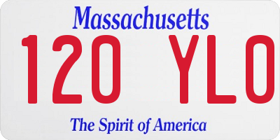 MA license plate 120YL0