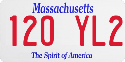 MA license plate 120YL2