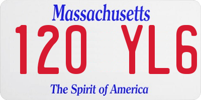MA license plate 120YL6
