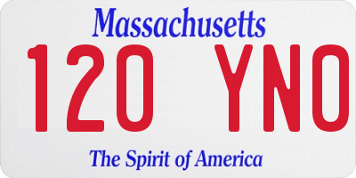 MA license plate 120YN0