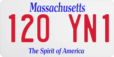 MA license plate 120YN1