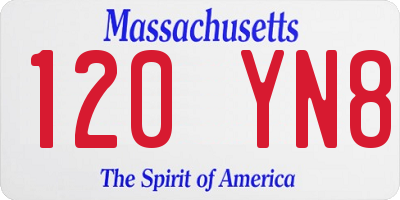 MA license plate 120YN8