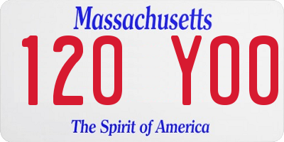 MA license plate 120YO0