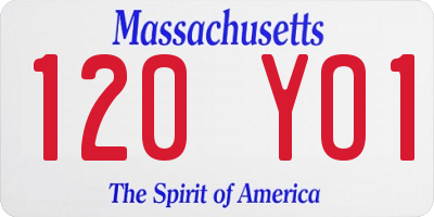 MA license plate 120YO1
