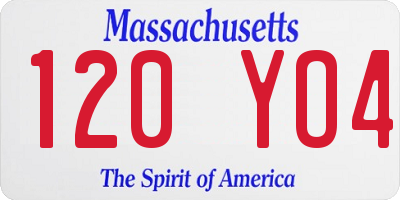 MA license plate 120YO4