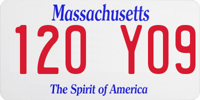 MA license plate 120YO9