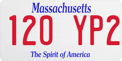 MA license plate 120YP2