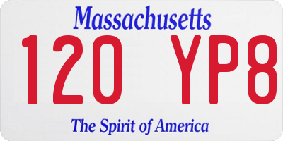 MA license plate 120YP8