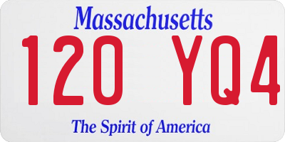 MA license plate 120YQ4