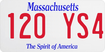 MA license plate 120YS4