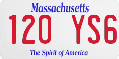 MA license plate 120YS6