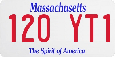 MA license plate 120YT1