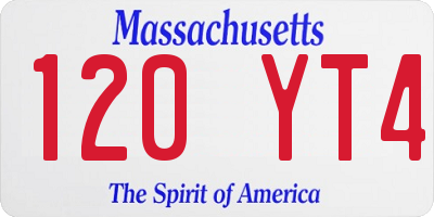 MA license plate 120YT4