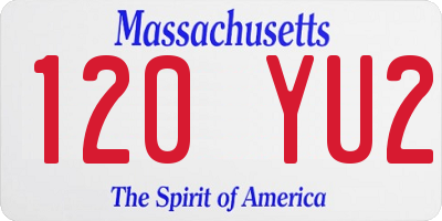 MA license plate 120YU2