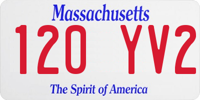 MA license plate 120YV2