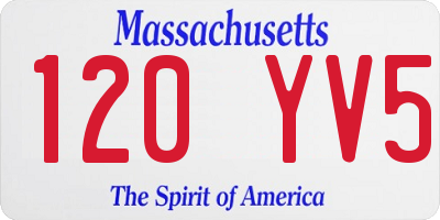 MA license plate 120YV5
