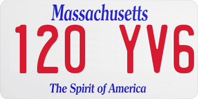 MA license plate 120YV6