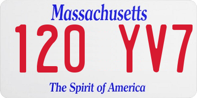 MA license plate 120YV7