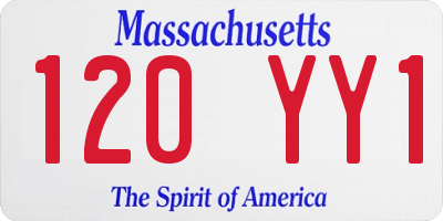 MA license plate 120YY1