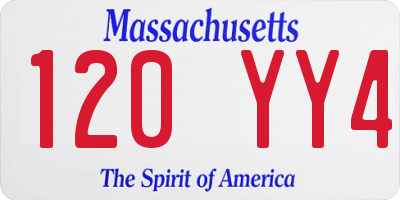 MA license plate 120YY4