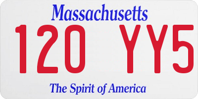 MA license plate 120YY5