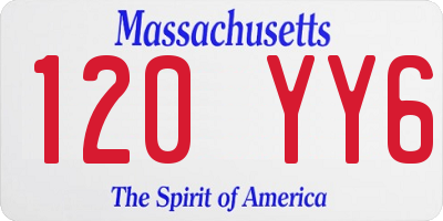 MA license plate 120YY6