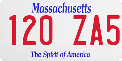MA license plate 120ZA5
