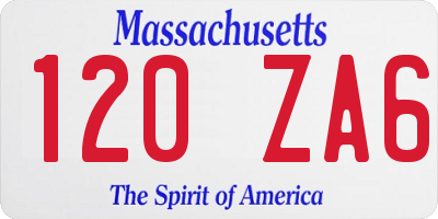 MA license plate 120ZA6