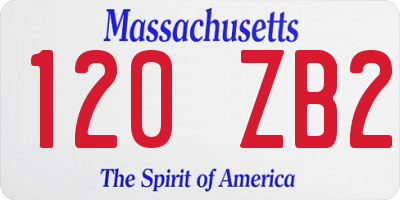 MA license plate 120ZB2