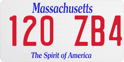 MA license plate 120ZB4