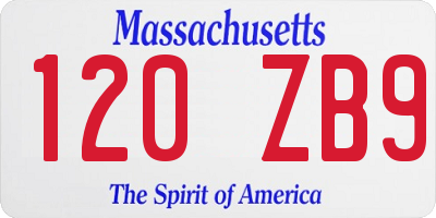 MA license plate 120ZB9
