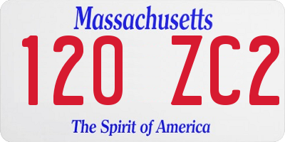 MA license plate 120ZC2
