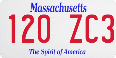 MA license plate 120ZC3