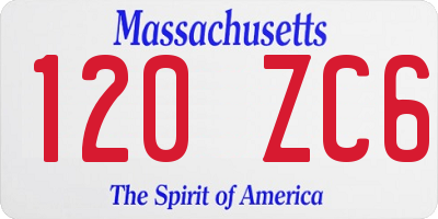 MA license plate 120ZC6