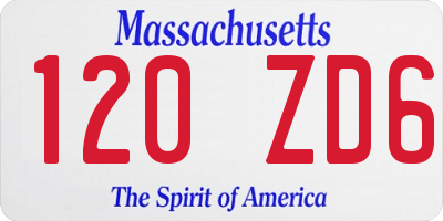 MA license plate 120ZD6
